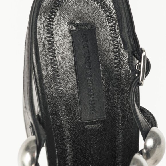 Alexander Wang Nadia Black Leather Studded-Cage Sandals - Picture 9 of 9